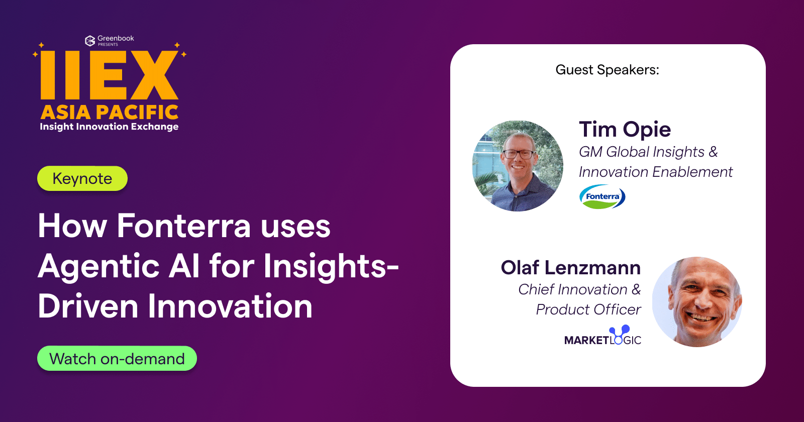 IIEX Asia Pacific 2026: How Fonterra uses Agentic AI for Insights-Driven Innovation